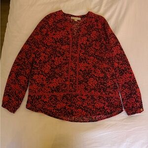 MICHAEL Michael Kors Red and Black Floral Blouse
